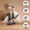 BS-MALL Soft Professional Makeup Brush Set - 4 Pcs Travel-friendly Brushes Including Foundation Brush for Liquid Makeup, Powder Brush & Blush Brush,Daily use (Black Silver) view 2