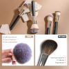 BS-MALL Soft Professional Makeup Brush Set - 4 Pcs Travel-friendly Brushes Including Foundation Brush for Liquid Makeup, Powder Brush & Blush Brush,Daily use (Black Silver) view 4