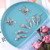 OIIKI Metal Hair Accessories: Star, Heart, Butterfly Snap Clips and Punk Silver Hairpins for Women and Girls view 3