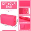 6 Pcs Preppy Patch Makeup Bag PU Leather Cosmetic Bag Waterproof Neat Travel Toiletry Pouch Portable Makeup Bag for Women Friends Cosmetic Organizer Travel Toiletry Pencil Case (Rose Red) view 2