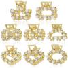 8 PCS Mini Pearl Hair Clips, PAGOW Gold Rhinestone Pearl Metal Claw Clips, Bangs Styling Claw Clips, Faux Pearls Crystal Sparkly Hairpins Hair Accessories for Women And Girls (8 Designs) view 1