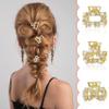 8 PCS Mini Pearl Hair Clips, PAGOW Gold Rhinestone Pearl Metal Claw Clips, Bangs Styling Claw Clips, Faux Pearls Crystal Sparkly Hairpins Hair Accessories for Women And Girls (8 Designs) view 2