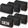 Gerrii 6 Pcs Preppy Patch Makeup Bag PU Leather Cosmetic Bag Waterproof Neat Travel Toiletry Pouch Portable Makeup Bag for Women Friends Cosmetic Organizer Travel Toiletry Pencil Case (Black) view 1
