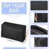 Gerrii 6 Pcs Preppy Patch Makeup Bag PU Leather Cosmetic Bag Waterproof Neat Travel Toiletry Pouch Portable Makeup Bag for Women Friends Cosmetic Organizer Travel Toiletry Pencil Case (Black) view 2