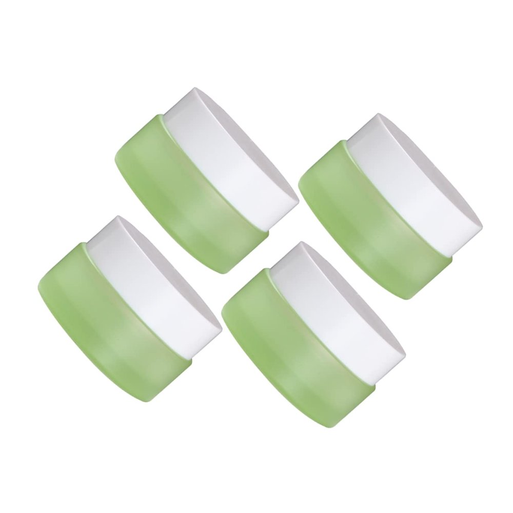 minkissy 4pcs Sample Jars Lids Wide-mouth Refillable Lotion Packaging for Travel Leak Cream Containers for Skin Care and Daily Use for Handbag Gym Bag