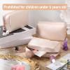 6 Pcs Preppy Patch Makeup Bag PU Leather Cosmetic Bag Waterproof Neat Travel Toiletry Pouch Portable Makeup Bag for Women Friends Cosmetic Organizer Travel Toiletry Pencil Case (White and Gold) view 2