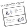 minkissy 2pcs Ultra Thin Loose Powder Container Mirror and Puff Portable Makeup Case for Talc Glitter and Blusher Reusable Empty Powder Box for Travel view 3