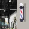 CeRaBuRET 32-inch Barber Pole Red White Blue Stripes with LED Light, Traditional Barber Pole Outside Barber Shop Rotating Light Sign Light Box, 32 * 7.5in view 4