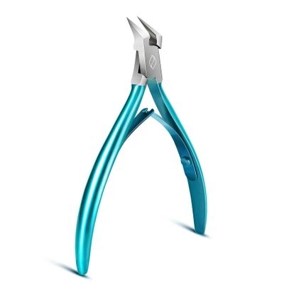FERYES Toenail Clipper Straight Blade for Ingrown and Thick Nails - Stainless Steel and Sharp Pointed Tip Ingrown Nail Clipper  Wide Jaw Toe Nail Cutter Podiatry Tool Peacock Green