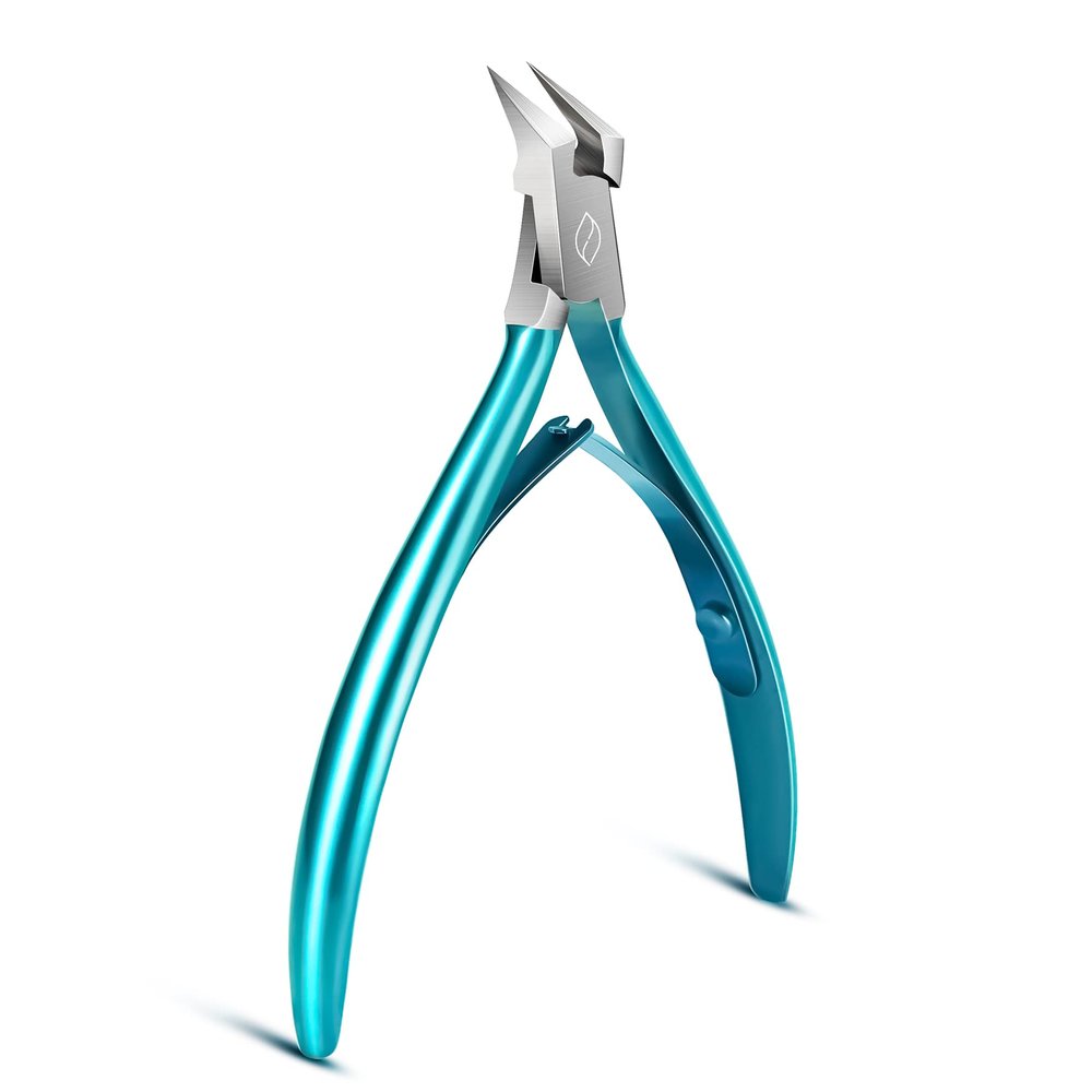 FERYES Toenail Clipper Straight Blade for Ingrown and Thick Nails - Stainless Steel and Sharp Pointed Tip Ingrown Nail Clipper  Wide Jaw Toe Nail Cutter Podiatry Tool Peacock Green