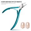 FERYES Toenail Clipper Straight Blade for Ingrown and Thick Nails - Stainless Steel and Sharp Pointed Tip Ingrown Nail Clipper  Wide Jaw Toe Nail Cutter Podiatry Tool Peacock Green view 2