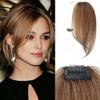 AiUree 10Inch 2pcs Layeder Remy Hair Long Bangs Side Bangs False Bangs Clip-In Bangs Human Hair Extension Middle Part Fringe Hair Pieces Fake Fringe Invisible Bangs for Women Light Brown view 1