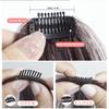 AiUree 10Inch 2pcs Layeder Remy Hair Long Bangs Side Bangs False Bangs Clip-In Bangs Human Hair Extension Middle Part Fringe Hair Pieces Fake Fringe Invisible Bangs for Women Light Brown view 3