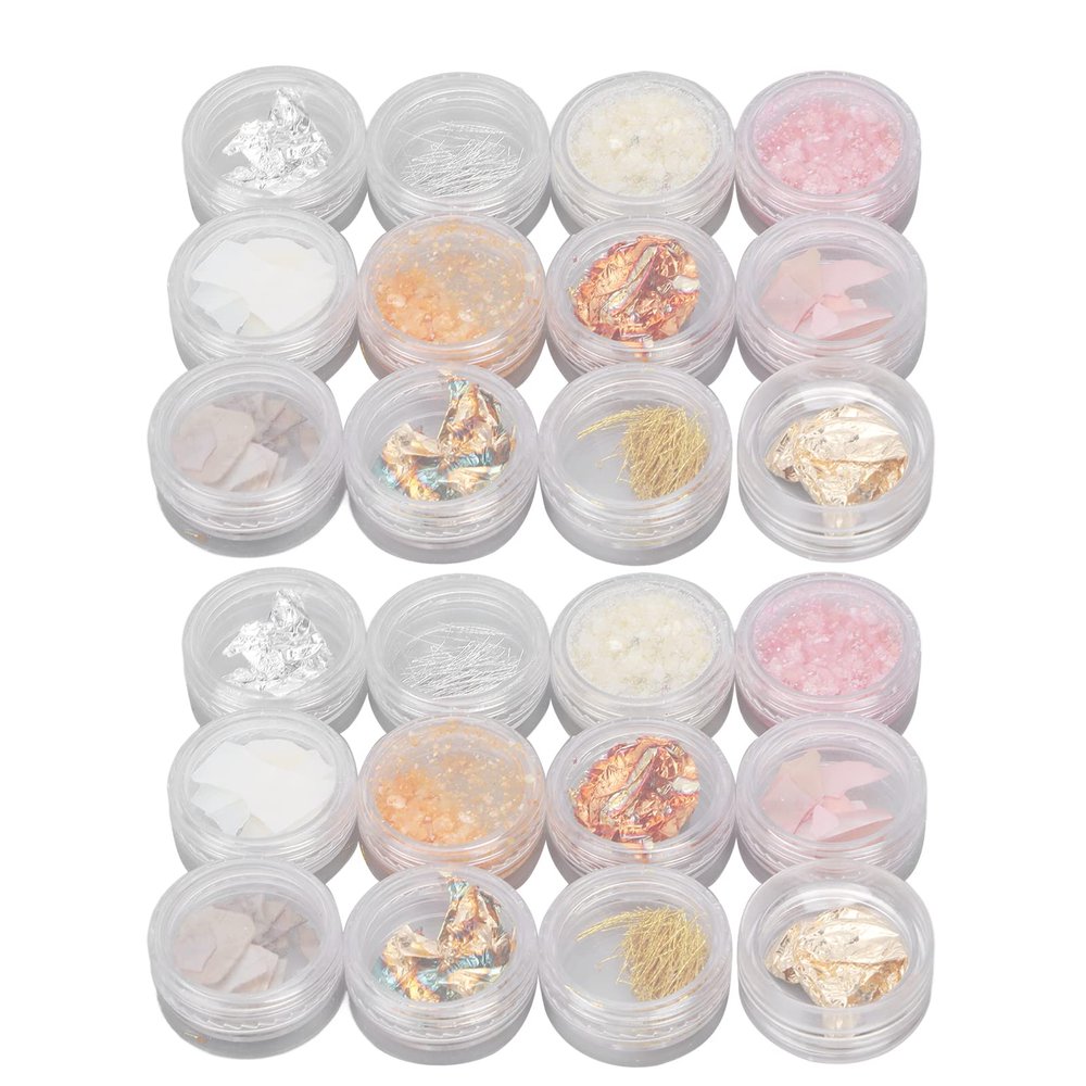 Nail Stickers, 2 Box 12 Styles Nail Foil, Nail Art Decals Stickers Fragments Nail Foil Art Nail Charm, Personally Constructed Manicure Nails Design Decal Decoration Gold Silver Leaf Flakes