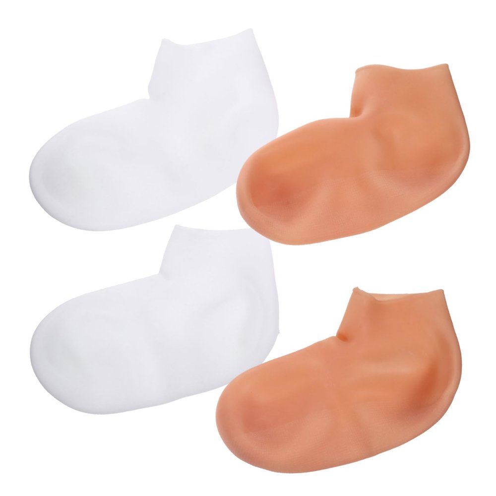 Beavorty 2pairs Exfoliating Lotion Socks for Feet Care Reusable Elastic Moisturizing Socks for Cracked Heels Skin Color Hydrating Treatment for Dry Skin Suitable for Women