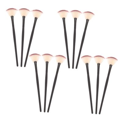 Mobestech 12pcs Fan Shaped Facial Mask Brush Soft and Gentle Makeup Brushes for Skincare Gel Masks and Creams for Professional and Home Use
