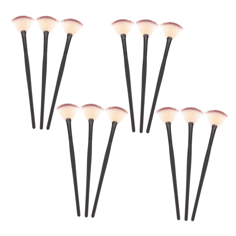 Mobestech 12pcs Fan Shaped Facial Mask Brush Soft and Gentle Makeup Brushes for Skincare Gel Masks and Creams for Professional and Home Use