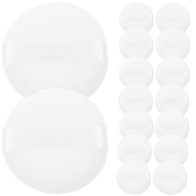 Mobestech 20pcs Comfortable Velour Powder Puff for Loose Makeup Soft and Reusable Makeup Applicators for Face Application for Setting Powder and Foundation