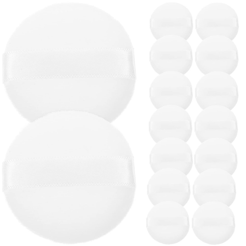 Mobestech 20pcs Comfortable Velour Powder Puff for Loose Makeup Soft and Reusable Makeup Applicators for Face Application for Setting Powder and Foundation