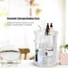 360 Degree Rotation Clear Cosmetics Makeup Organizer Acrylic Jewelry Nail Polish Makeup Container Vanity Desktop Sundries Storage Box for Vanity Skincare Countertop Desk(12.5x9x1.7in) view 3