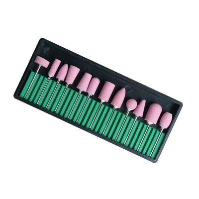 KALLORY 12pcs Grinders Nail Drills Trimming Art Polishing Salon Bits Polish Manicure Tools Heads Stainless Sanding Accessories Steel Grinding