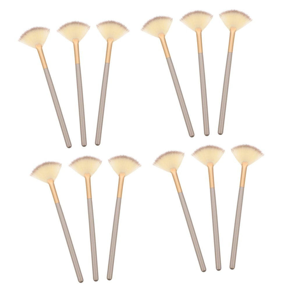 Mobestech 12pcs Fan Shaped Makeup Brush for Facial Masks Gentle Applicator Tool for Smooth Application for Serums and Mud Masks