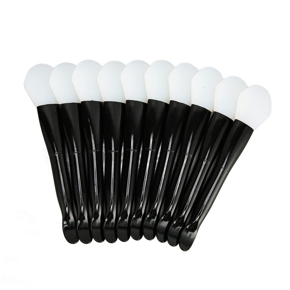 10pcs Facial Mask Brush, Silicone Dual Sided Mask Applicator Brush Soft Face Mask Applicator with Spoon for Women Girls
