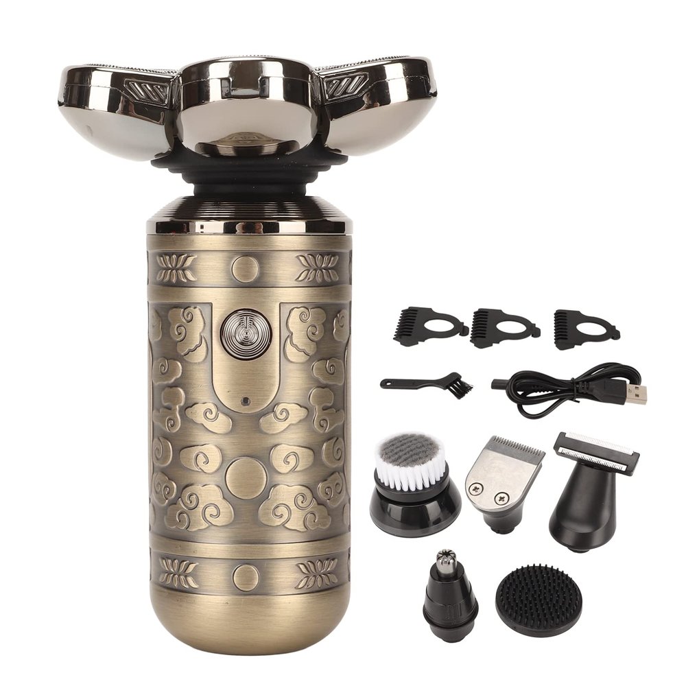 6 in 1 Electric Clippers Machine, Floating Head Shaver for Bald Men, Electric Bald for Men, Wet Dry Mens Grooming Kit Electric Head Shavers