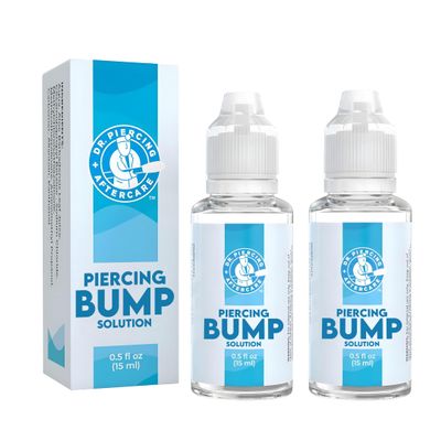 DR. PIERCING AFTERCARE Keloid Drops Non-Greasy Saline Solution for Keloid Bump Removal for Piercings - May Reduce Appearance of Nose Piercing Bump, Nose Ear Lip Belly (15 mL, 2-Pack)