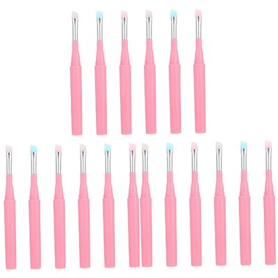 Mikinona 18pcs Silicone Eyebrow Makeup Brushes Multi-use Cosmetic Applicators Dust Covers for Skin Types Comfortable Ergonomic Handles for Makeup Enthusiasts and Professionals