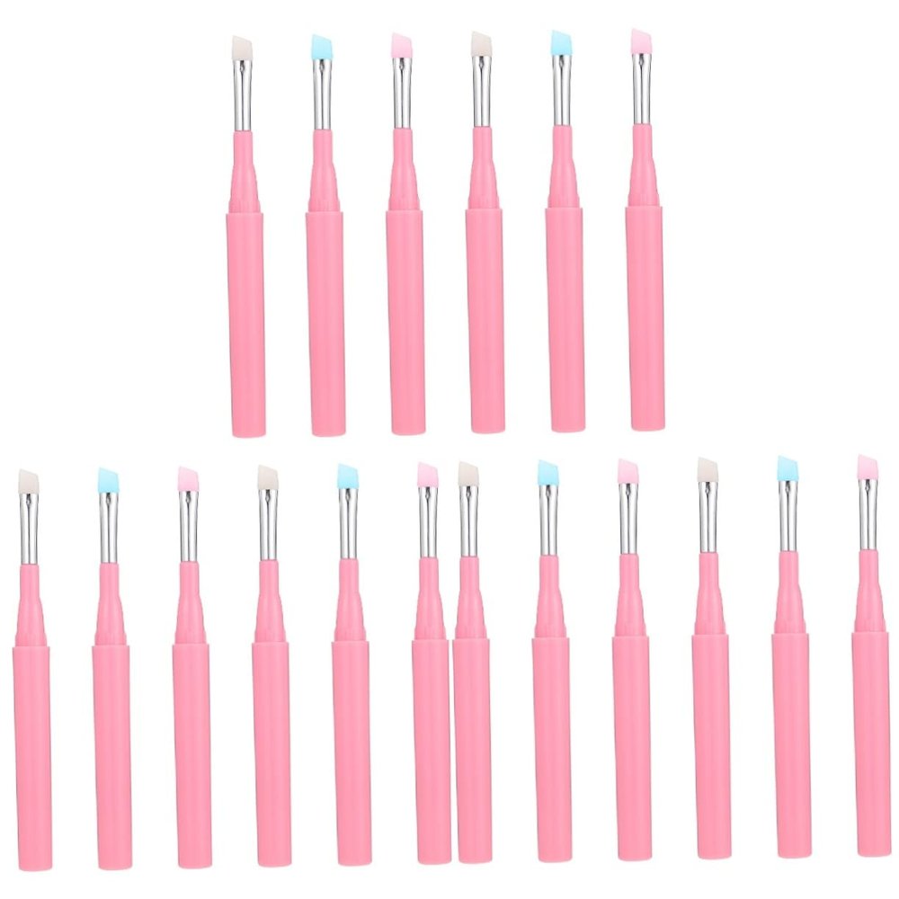 Mikinona 18pcs Silicone Eyebrow Makeup Brushes Multi-use Cosmetic Applicators Dust Covers for Skin Types Comfortable Ergonomic Handles for Makeup Enthusiasts and Professionals