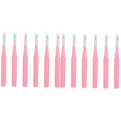 Mikinona 12pcs Silicone Makeup Brushes for Eyebrow and Lip Application Multi-use Cosmetic Brush Kit Soft Tapered Tips for Daily Makeup Needs and Easy Cleaning
