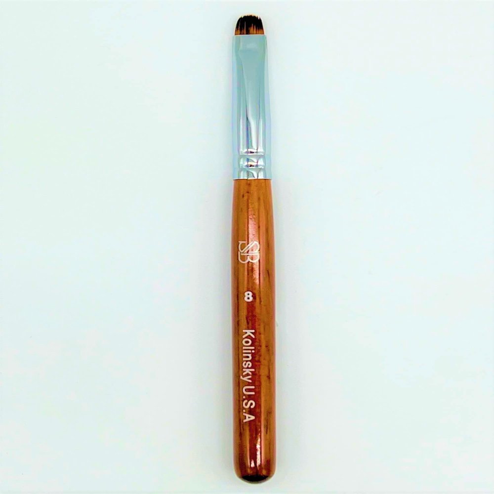 Spontaneous Beauty Premium Kolinsky French Brush (Size 8, Wood Handle)