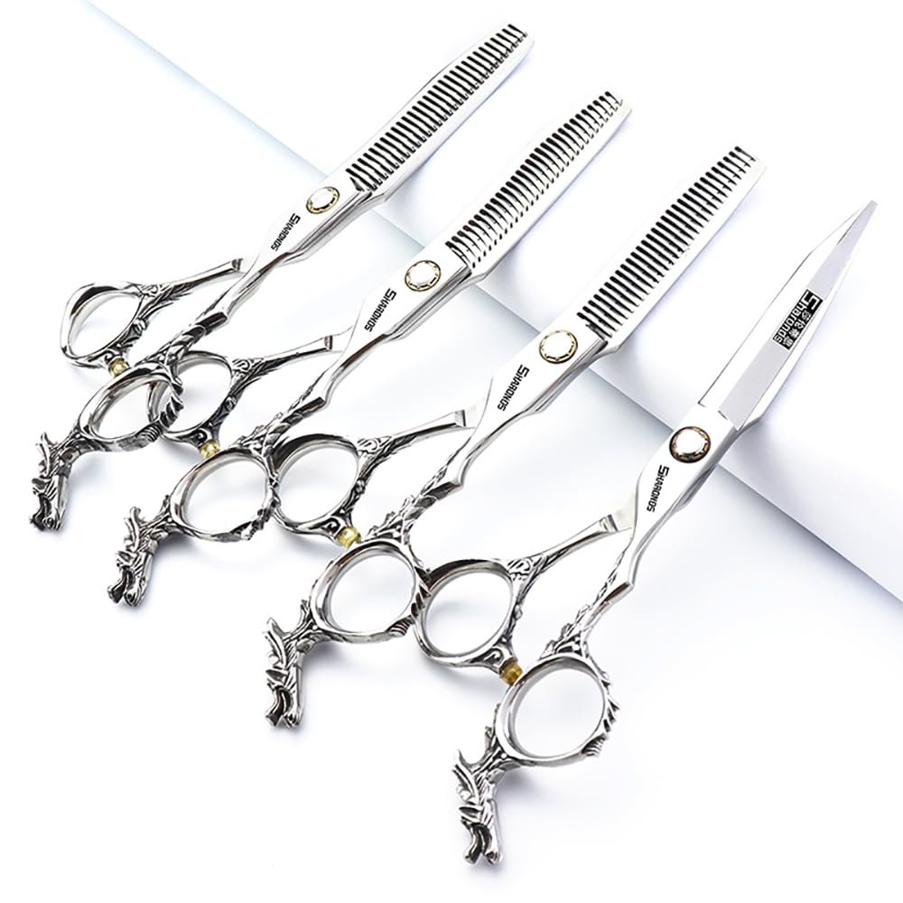 6/7/9 inch Professional Hair Cutting Thinning Scissors Barber Shears Hairdressing Salon Set (Cutting scissors) (6-inch 4pc)