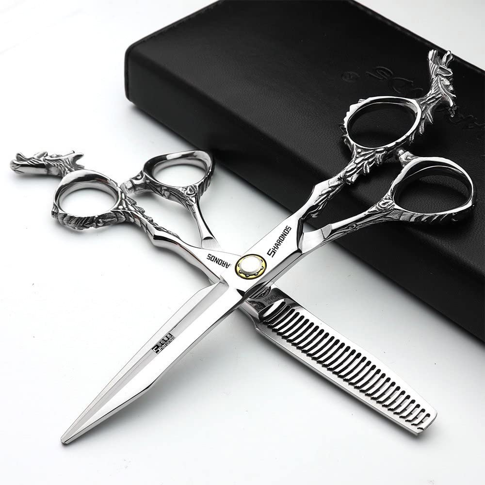 6/7/9 inch Professional Hair Cutting Thinning Scissors Barber Shears Hairdressing Salon Set (Cutting scissors) (6-inch 2pc)
