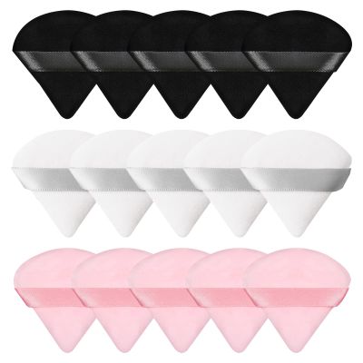 Pimoys 15 Pieces Powder Puff Face Triangle Makeup Puffs for Loose Powder Setting Powder Foundation Sponge Beauty Makeup Tool