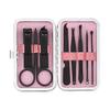 8-Piece Manicure and Pedicure Nail Clipping Set with Case- Stainless Steel (Color : Pink) view 2