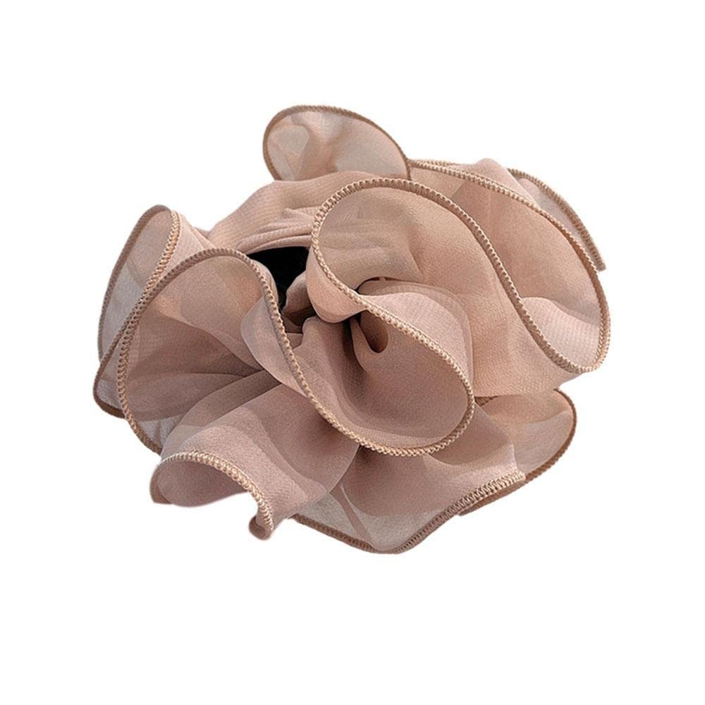 1/2pcs Large Chiffon Claw Clip Hair Bow Large Size Fabric Ribbon Flower Clamps Jaw For Women Claw Clips Accessories Rose