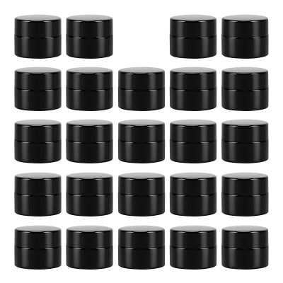 (24 Packs) Green Nexus 5g/5ml UV Protection Glass Jars for Lip Balm, Lotion, Oil, Cream & Cosmetics Enhanced Cap