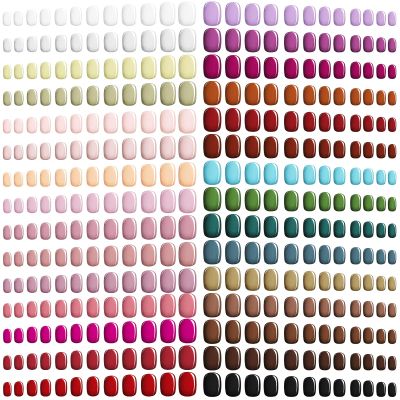 Honoson 720 Pieces Short False Nails Medium Square Artificial Fake Nails Full Cover Fingernails Coffin Press on Nails Glossy False Nails Tips for Women Girls DIY Nail(Elegant Colors)