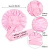 Customize Logo Satin Bonnet with Tie Band for Sleeping, 10 PCS Personalized Silk Head Scarf Hair Wrap Cap for Women Men (Dark Pink) view 4