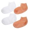 FOMIYES 2pairs Moisturizing Exfoliating Socks for Dry Cracked Feet Reusable Spa Foot Covers High Elasticity for Intensive Hydration and Soft Skin Care Skin Tone view 1