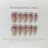 FRUJCDKI handmade real fake nail glue series Swarovski diamond press-on fake nails long coffin fake nails ballerina glue nails, rhinestone design shiny female stick-on nails (diamond-XS) view 2