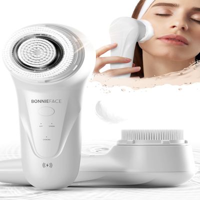 BONNIEFACE Sonic Facial Cleansing Brush for Deep and Through Facial Cleansing, Waterproof Face Scrubber and Ultimate Blackhead Remover for Daily Skin Care, Rechargeable and Gentle Face Exfoliator