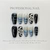 FRUJCDKI handmade real fake nail glue series crocodile print press-on fake nails long coffin fake nails ballerina glue nails, rhinestone design shiny female sticker nails (crocodile-S) view 2