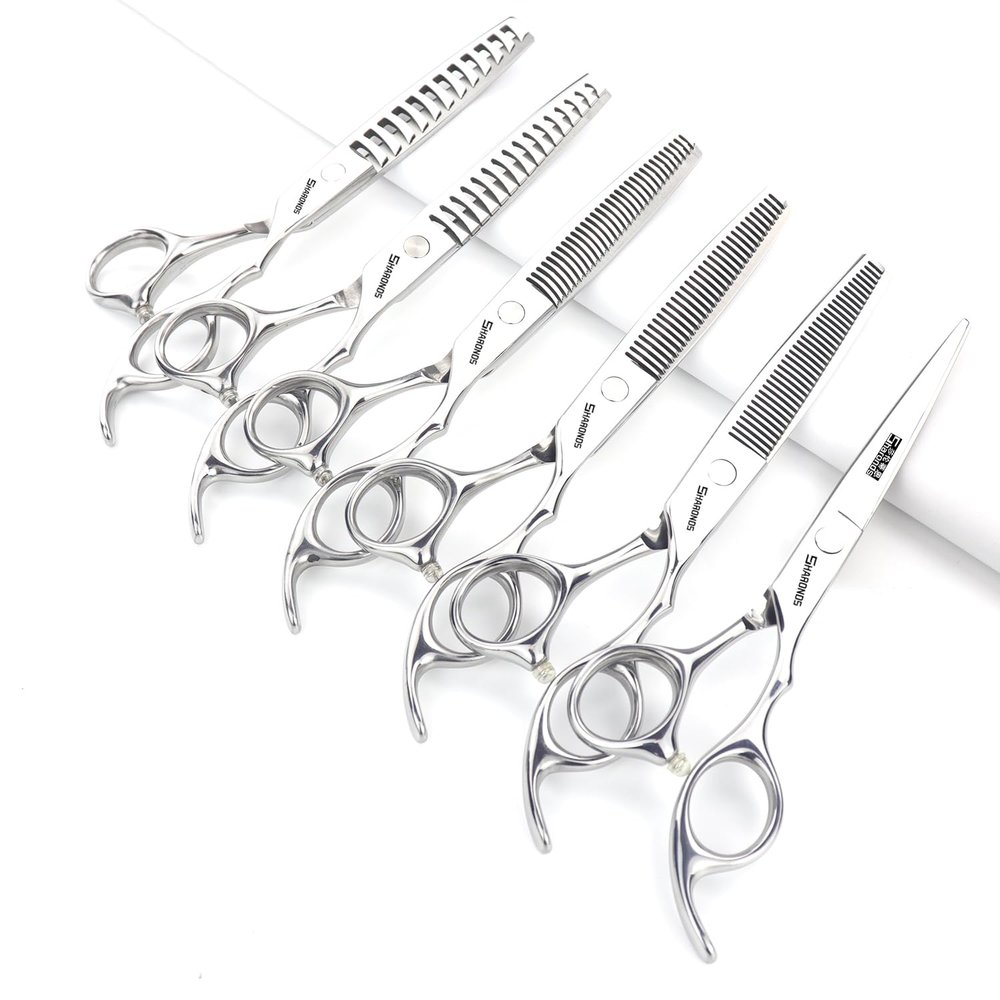 6/6.5 inch professional hair scissors hairdresser hair thinning scissors hairdressing tools barber scissors (6.5-inch 6pc)