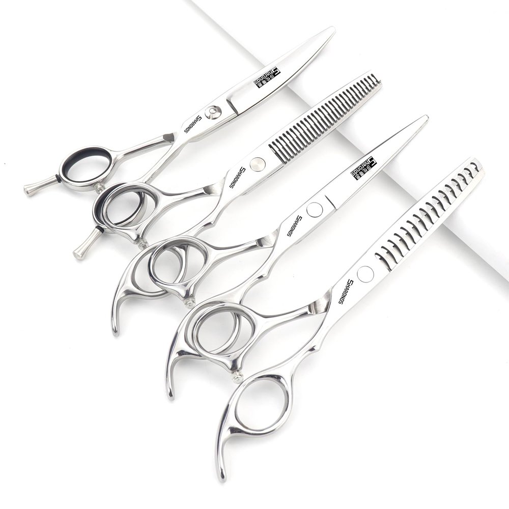 6/6.5 inch professional hair scissors hairdresser hair thinning hairdressing tools barber scissors (6-inch 4pc)