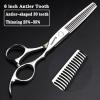 6/6.5 inch professional hair scissors hairdresser hair thinning scissors hairdressing tools barber scissors (6 inch teeth-C) view 4
