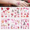 Valentine's Day Tattoos Mother's Day Tattoos for Women Men Boys Girls Body Art Decoration Flower Lips Heart Balloon Gifts Stickers Temporary Tattoo Sticker Couple's Favors Decoration Supplies view 1