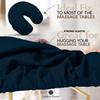 LONDON LINENS Soft Microfiber Massage Table Sheets Set 3 Piece Set - Includes Massage Table Cover, Massage Fitted Sheet, and Massage Face Rest Cover (Navy Blue) view 4